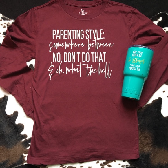 Parenting style custom screen print top - Picture 1 of 1